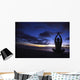 Hawaii, Oahu, Fit Young Guy On The Beach Doing Yoga On The Coastline Wall Mural