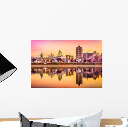 Harrisburg Pennsylvania USA Twilight Skyline Wall Decal