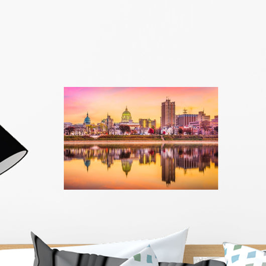 Harrisburg Pennsylvania USA Twilight Skyline Wall Decal