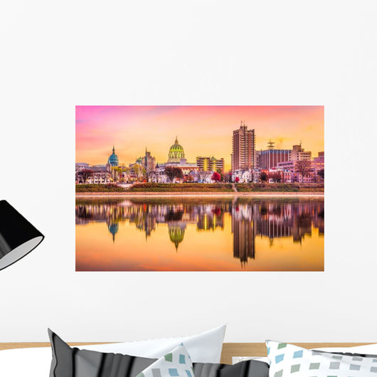 Harrisburg Pennsylvania USA Twilight Skyline Wall Decal
