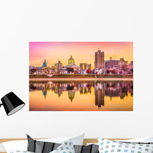Harrisburg Pennsylvania USA Twilight Skyline Wall Decal