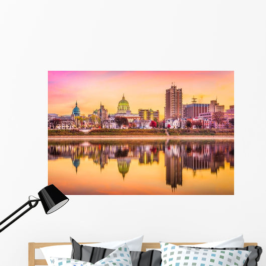 Harrisburg Pennsylvania USA Twilight Skyline Wall Decal