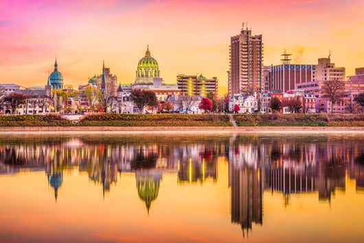 Harrisburg Pennsylvania USA Twilight Skyline Wall Decal