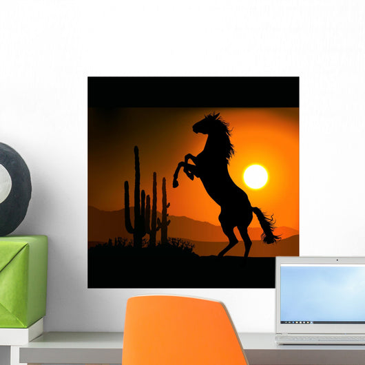 horse silhouette a Wall Mural