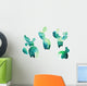 Watercolor Cacti Cactus Wall Decal Sticker Set