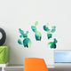 Watercolor Cacti Cactus Wall Decal Sticker Set