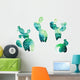 Watercolor Cacti Cactus Wall Decal Sticker Set