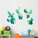 Watercolor Cacti Cactus Wall Decal Sticker Set