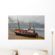 A Fishing Boat Abandoned On The Shore Wall Mural