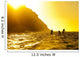 Three Stand Up Paddlers Passing Spitting Caves At Sunrise Wall Mural