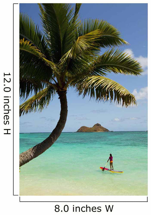 Female Stand Up Paddler On Her Way To Mokulua Islands Wall Mural