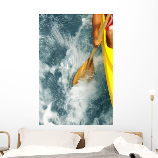 Tahiti, View Of Traveling Outrigger Canoe Wall Mural