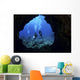 USA, Hawaii Islands, Divers At Entrance To Lava Tube Wall Mural