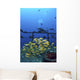 Diver And Schooling Blue Striped Snapper On Wreck Of Sea Tiger Wall Mural