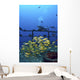 Diver And Schooling Blue Striped Snapper On Wreck Of Sea Tiger Wall Mural