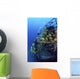 Diver And Schooling Blue Striped Snapper On Wreck Of Sea Tiger Wall Mural
