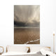 Tide Coming Up Onto The Beach With A Rainbow In The Clouds Wall Mural