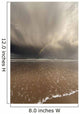 Tide Coming Up Onto The Beach With A Rainbow In The Clouds Wall Mural