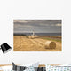 Barns Ness Lighthouse Along The Coast And Hay Bales In A Field Wall Mural