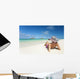 Hawaii, Oahu, Lanikai Beach, Woman Relaxing Along Sandy Shore Wall Mural