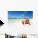 Hawaii, Oahu, Lanikai Beach, Woman Relaxing Along Sandy Shore Wall Mural