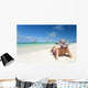 Hawaii, Oahu, Lanikai Beach, Woman Relaxing Along Sandy Shore Wall Mural