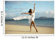 Beautiful Female Ballet Dancer On Beach Wearing White Flowing Fabric Wall Mural