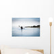 California, Morro Bay State Park, Woman Kayaking In Ocean, Silhouette Wall Mural