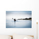 California, Morro Bay State Park, Woman Kayaking In Ocean, Silhouette Wall Mural