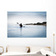 California, Morro Bay State Park, Woman Kayaking In Ocean, Silhouette Wall Mural