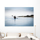 California, Morro Bay State Park, Woman Kayaking In Ocean, Silhouette Wall Mural