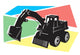 Bulldozer Colured Back Ground