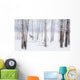 A Horse Stands Beside A Forest Of Bare Trees With The Blustery Snow Wall Mural