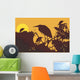 Two cranes flying Wall Mural