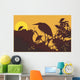 Two cranes flying Wall Mural