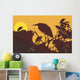 Two cranes flying Wall Mural
