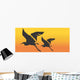 Two cranes flying Wall Mural