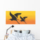 Two cranes flying Wall Mural