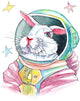 Spacebun White Space Rabbit Wall Decal