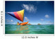 Hawaii, Oahu, Lanikai, Man In Colorful Sailing Canoe Wall Mural