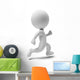3D Small People-run Wall Decal