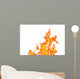 Fire Flame Isolated on White Backgound Wall Decal