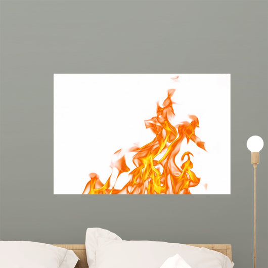 Fire Flame Isolated on White Backgound Wall Decal