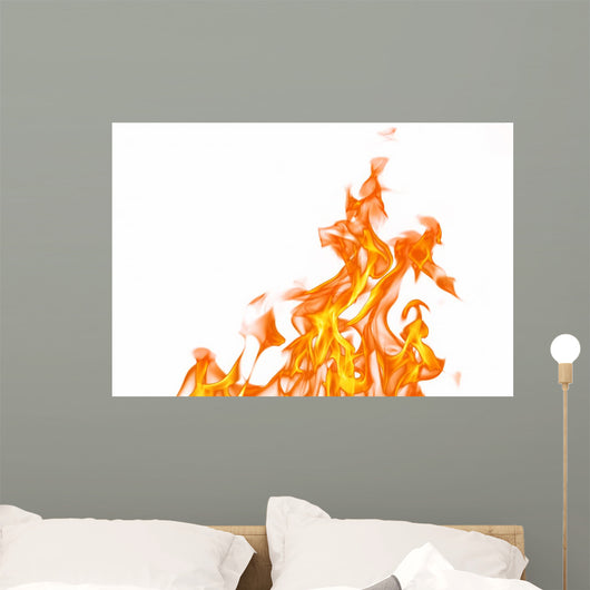 Fire Flame Isolated on White Backgound Wall Decal