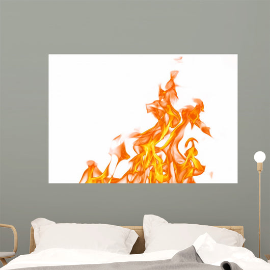 Fire Flame Isolated on White Backgound Wall Decal