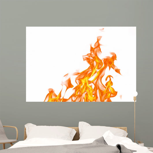 Fire Flame Isolated on White Backgound Wall Decal