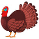 Turkey Vector Cartoon Character Wall Decal
