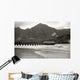 Hawaii, Kauai, Hanalei Bay And Pier At Sunset, Black And White Wall Mural