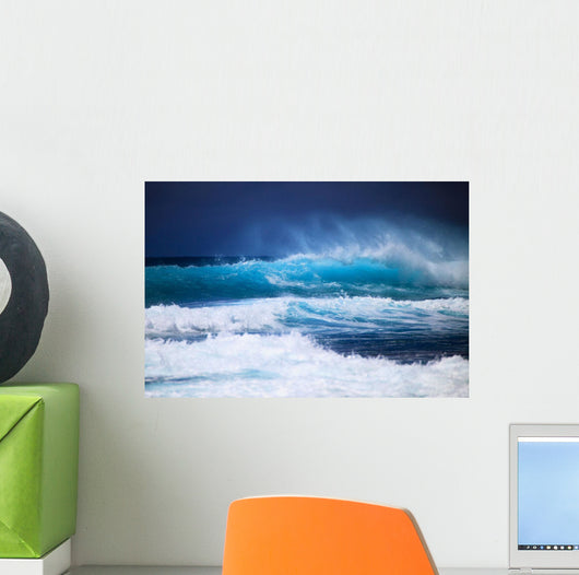 Hawaii, Oahu, Beautiful Wave Breaking Wall Mural