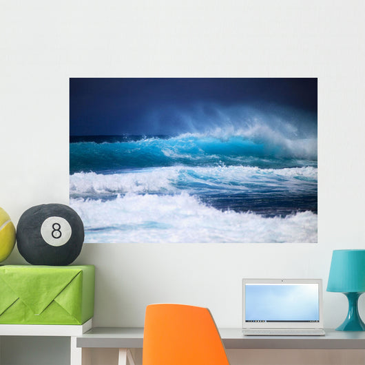 Hawaii, Oahu, Beautiful Wave Breaking Wall Mural
